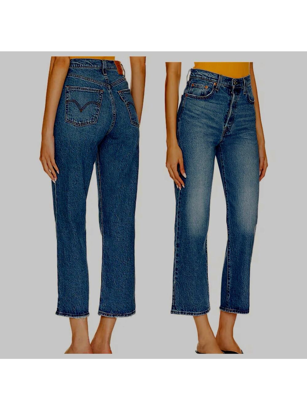 Levi's Ribcage Straight Ankle jeans Button fly size 26” x 27”